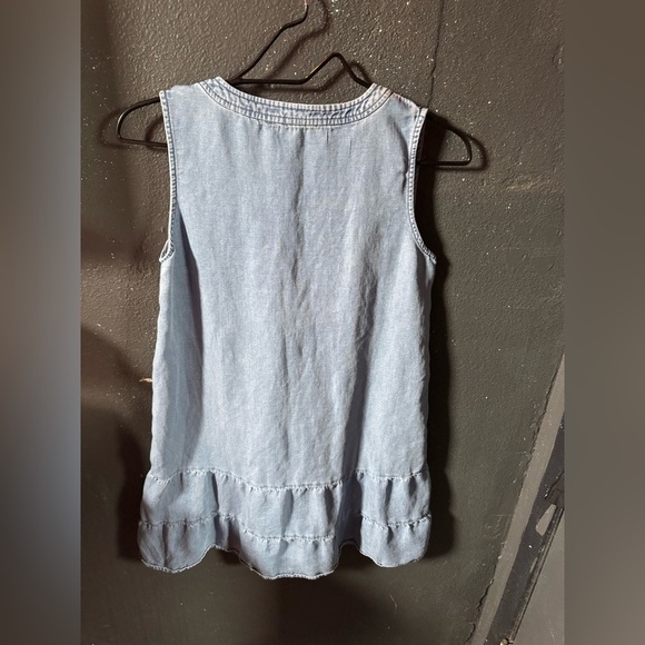 LOFT Light Blue Denim Button Up Sleeveless Dress - Picture 3 of 3